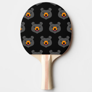 Raquette De Ping Pong Ours noir de bande dessinée d'amoureux des animaux