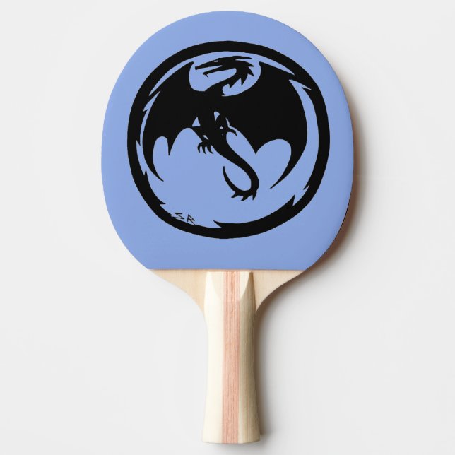 Raquette De Ping Pong Paddle de ping-pong bleu Dragon noir (Devant)