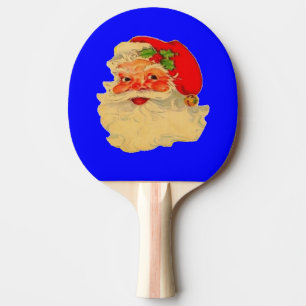 Raquette De Ping Pong Paddle - Père Noël - Bleu.