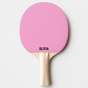 Raquette De Ping Pong Paddle ping-pong en chevron rose pour ping-pong