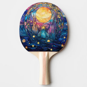 Raquette De Ping Pong Pagaie à bascule en verre céleste