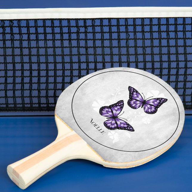 Raquette De Ping Pong Pagaie à bascule florale de papillon pourpre (Insitu)