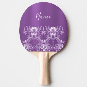 Raquette De Ping Pong Pagaie à bascule florale pourpre