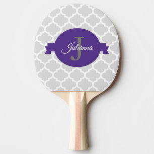Raquette De Ping Pong Pagaie à bascule personnalisé pourpre Quatrefoil