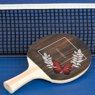 Raquette De Ping Pong Pagaie à bascule rouge rustique