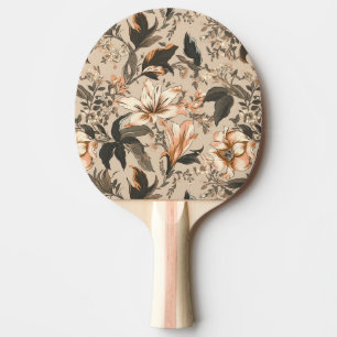 Raquette De Ping Pong Pagaie à bascule vintage à motif floral