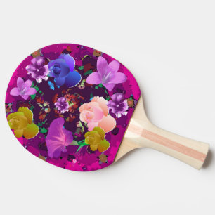 Raquette De Ping Pong Pagaie Abstraite rose vibrante