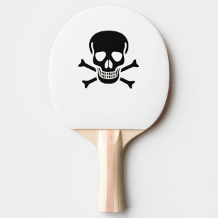 Raquette De Ping Pong Pagaie de ping blanc crâne noir