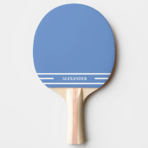 Raquette De Ping Pong Pagaie de ping Bleu clair et Blanc avec nom
