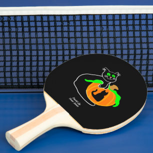Raquette De Ping Pong Pagaie de ping Citrouille de chat noir