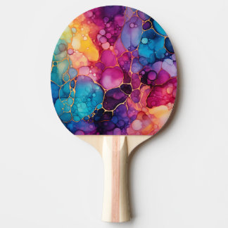 Raquette De Ping Pong Pagaie de ping en encre arc-en-ciel