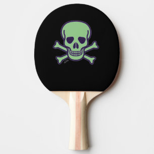 Raquette De Ping Pong Pagaie de ping noir crâne vert