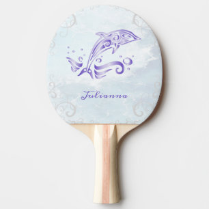 Raquette De Ping Pong Pagaie de ping personnalisé violet dauphin