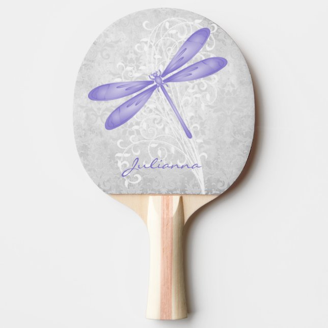 Raquette De Ping Pong Pagaie de ping personnalisée à libellule violette (Devant)