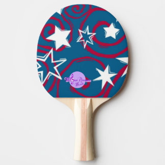 Raquette De Ping Pong Pagaie de ping rouge blanc et bleu étoiles