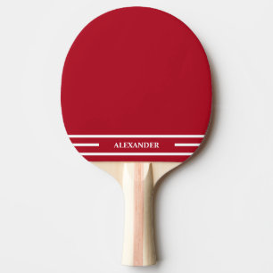 Raquette De Ping Pong Pagaie de ping rouge et blanc avec nom