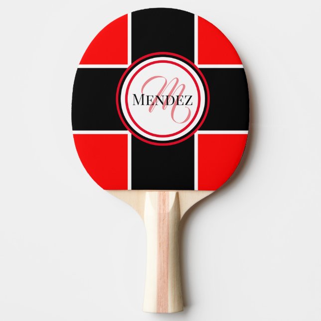 Raquette De Ping Pong Pagaie De Ping Rouge Et Noir (Devant)