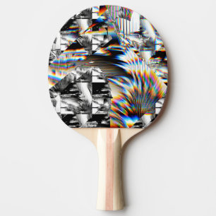 Raquette De Ping Pong Pagaie de pong de ping d'assaut arc-en-ciel