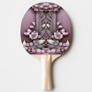 Raquette De Ping Pong Pagaie Ping Rose Floral