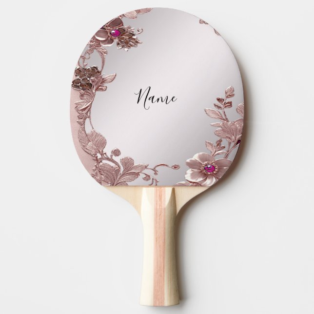 Raquette De Ping Pong Pagaie Ping Rose Floral (Devant)