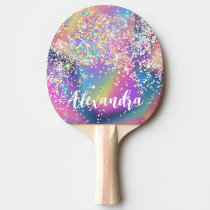 Raquette De Ping Pong Pailleté holographique élégant coloré