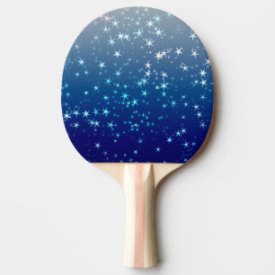 Raquette De Ping Pong Paillettes de Noël Étoiles Ciel Bleu