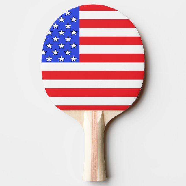 Raquette De Ping Pong Palette blanche des Etats-Unis Amérique et bleue (Dos)