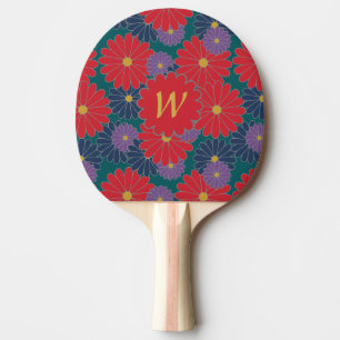 Raquette De Ping Pong Palette florale de ping-pong automnale éclaboussan