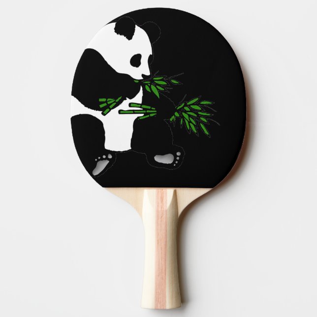 Raquette De Ping Pong Panda géant mange du bambou noir (Dos)