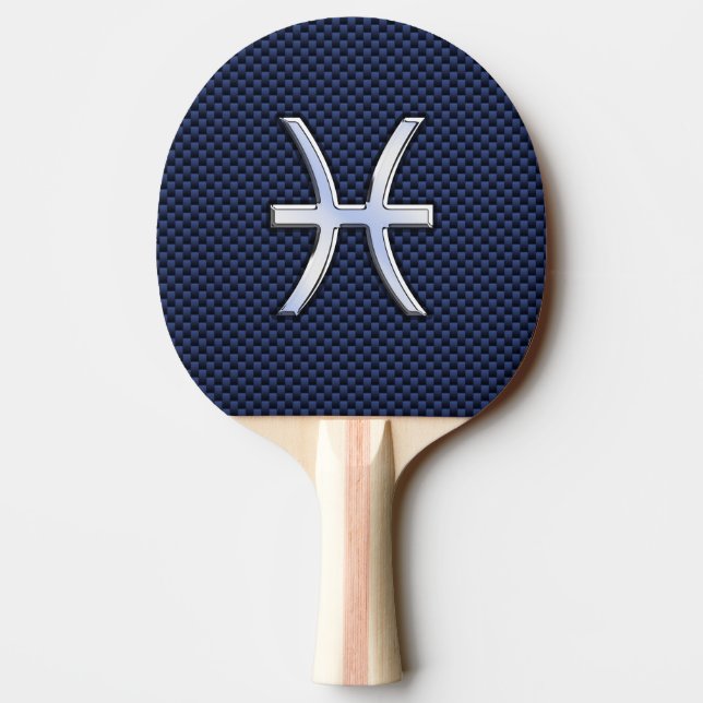 Raquette De Ping Pong Panneau Zodiac Poissons d'argent Impression Fibre  (Dos)