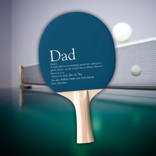 Raquette De Ping Pong Papa Définition Bleu Fête des pères moderne (Dad Definition Blue Modern Fathers Day Ping Pong Paddle)
