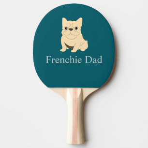 Raquette De Ping Pong Papa Frenchie, bouledogue français crème.