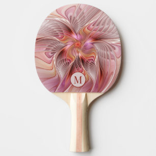 Raquette De Ping Pong Papillon coloré abstrait art de fantaisie monogram