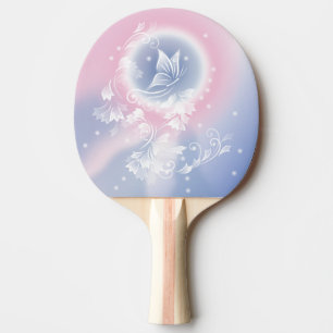Raquette De Ping Pong Papillon Fantastique Floral Bleu Rose