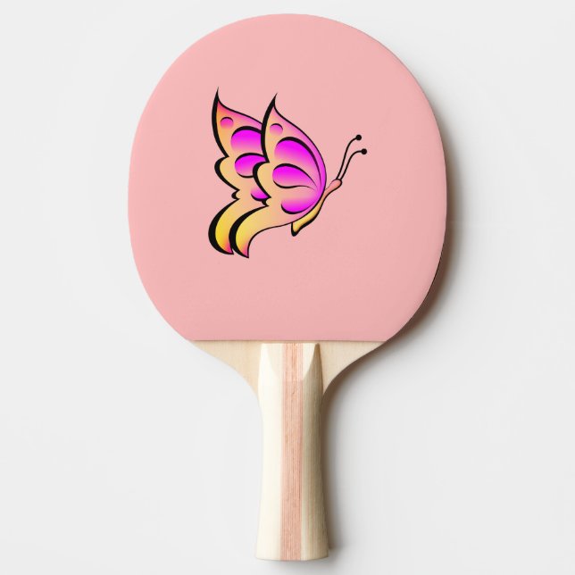 Raquette De Ping Pong papillon rose - ajouter un nom (Devant)