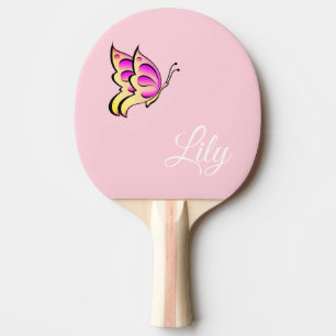 Raquette De Ping Pong papillon rose - nom d'ajout