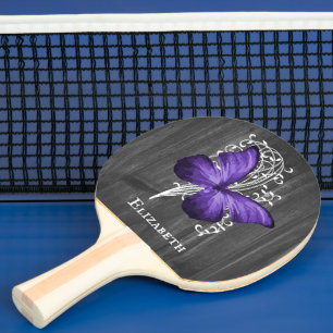 Raquette De Ping Pong Papillon violet rustique personnalisé
