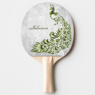 Raquette De Ping Pong Paquet vert Peacock personnalisé Ping Paddle