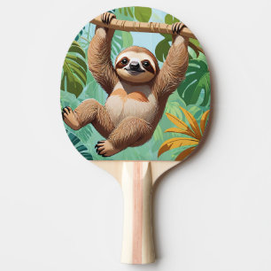 Raquette De Ping Pong Paresseux sur un arbre