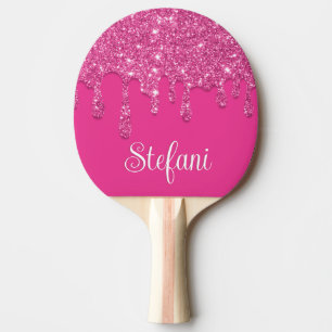 Raquette De Ping Pong Parties scintillant de sommiers roses chauds