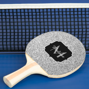 Raquette De Ping Pong Parties scintillant gris argent scintille Monogram