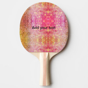 Raquette De Ping Pong Parties scintillant orange rose jaune ajouter nom