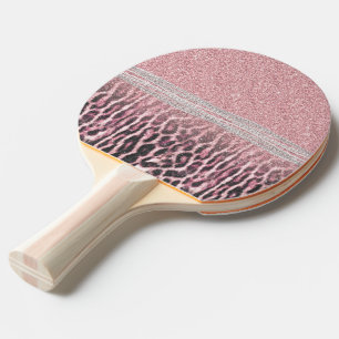 Raquette De Ping Pong Parties scintillant poster de animal Chic Girly Ro