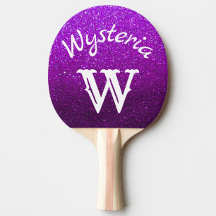 Raquette De Ping Pong Parties scintillant violet Ombre Étincelles Monogr