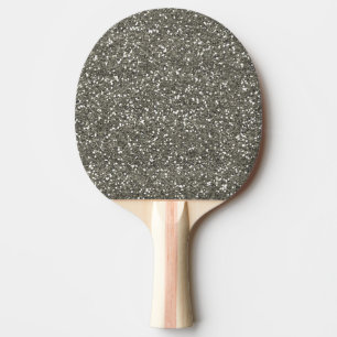 Raquette De Ping Pong Parties scintillantes argentées élégantes