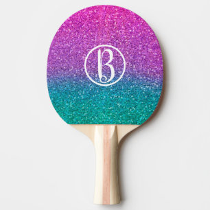 Raquette De Ping Pong Parties scintillantes scintillantes bleues et