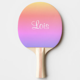 Raquette De Ping Pong Pastel Arc-en-ciel rose violet jaune 4Lois (Nom)