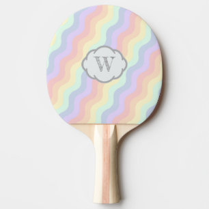 Raquette De Ping Pong Pastel Rainbow Waves Ping Pong Paddle