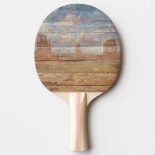 Raquette De Ping Pong Paysage Désertique Buttes de Grès et Ciel Céleste