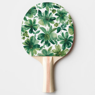 Raquette De Ping Pong Peinture à l'aquarelle botanique florale de jardin